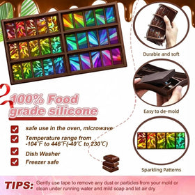 Ziliny food-grade silicone holographic mold delivers vibrant, pigment-free color effects.
