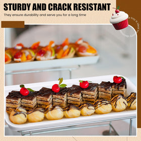 Ziliny rectangle serving trays on a buffet table for guests
