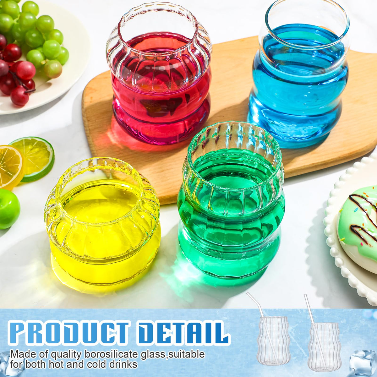 Ziliny ribbed glasses with varied heights create stylish tabletop displays