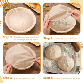 Ziliny six-basket sourdough kit arranged for a home baking session in the kitchen.