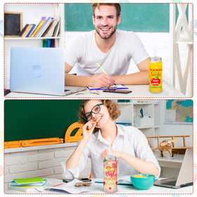 Ziliny teacher cups with lids and straws, ideal for meetings and outdoor activities.