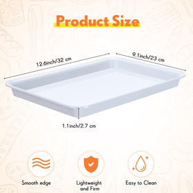 Ziliny white plastic serving trays stackable design for compact storage.