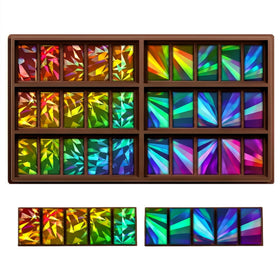 Ziliny windmill and diamond holographic mold creates a dazzling surface for chocolates.