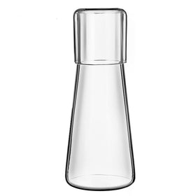 ZILJJ clear bedside carafe with tumbler lid for clean water at night.