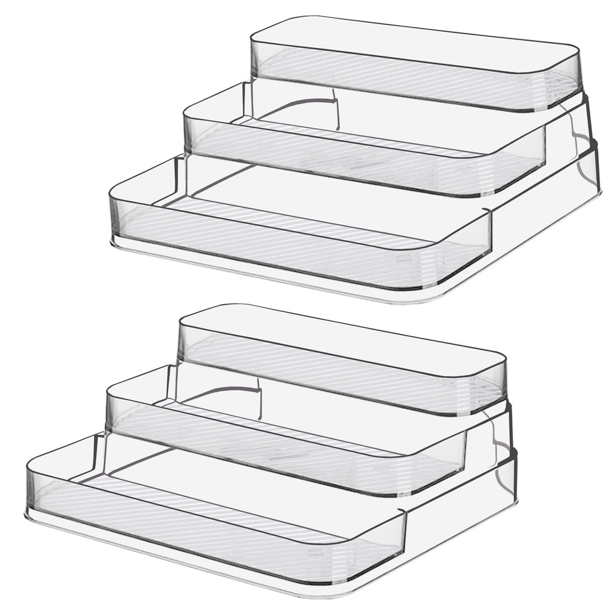 Zilphoba acrylic rack top view with clear 3-tier design for easy spice access
