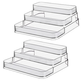 Zilphoba acrylic rack top view with clear 3-tier design for easy spice access