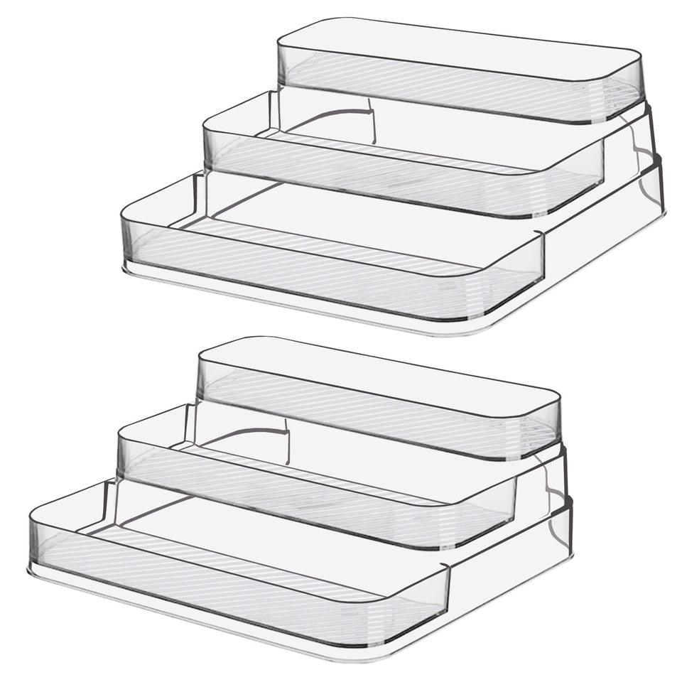 Zilphoba acrylic rack top view with clear 3-tier design for easy spice access
