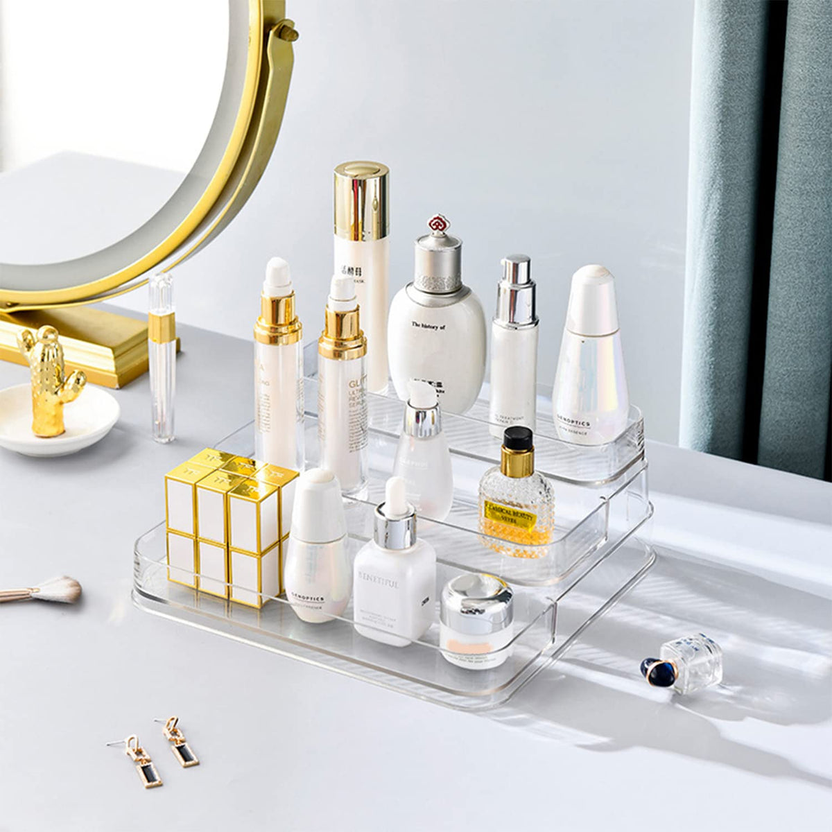 Zilphoba acrylic rack installed in a cabinet showing modern fit