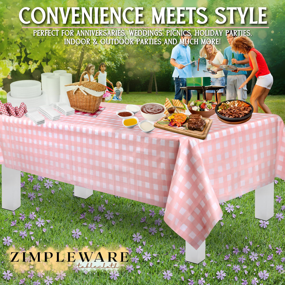 Bulk 6-pack disposable tablecloths for gatherings