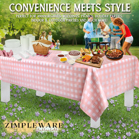Bulk 6-pack disposable tablecloths for gatherings