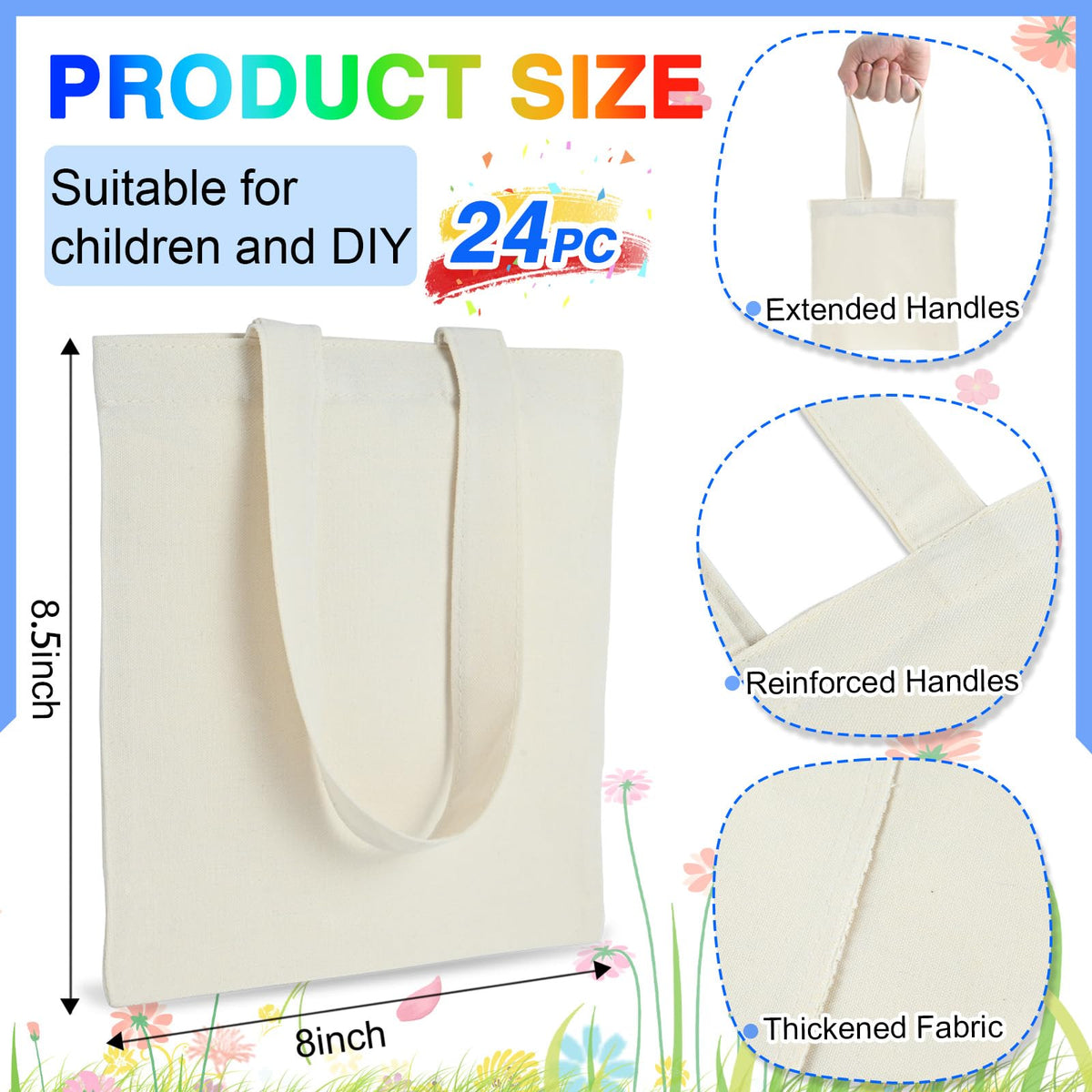 Zioffiel natural canvas tote texture and durable material.