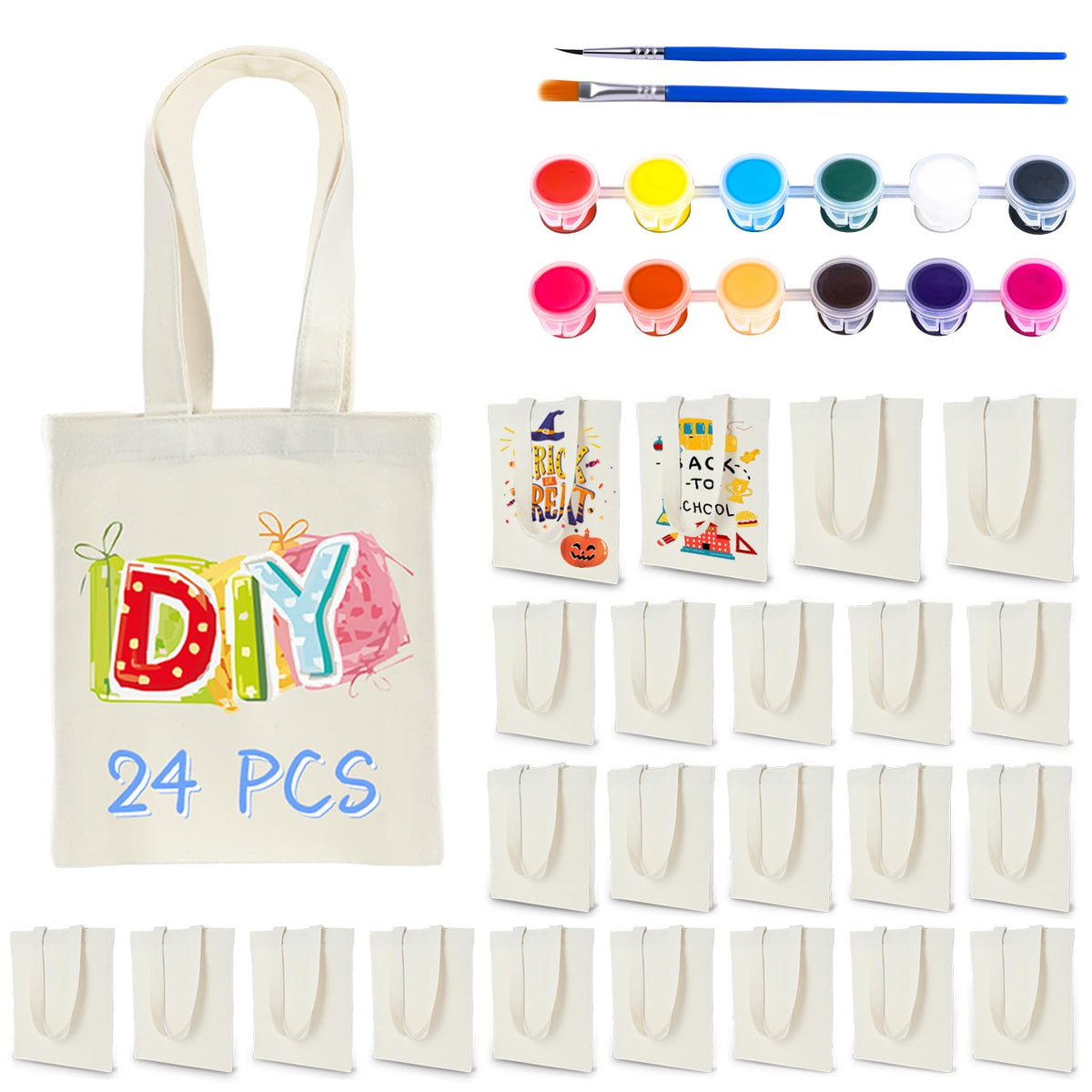 Zioffiel blank canvas tote 8x8 front view, ready for customization.