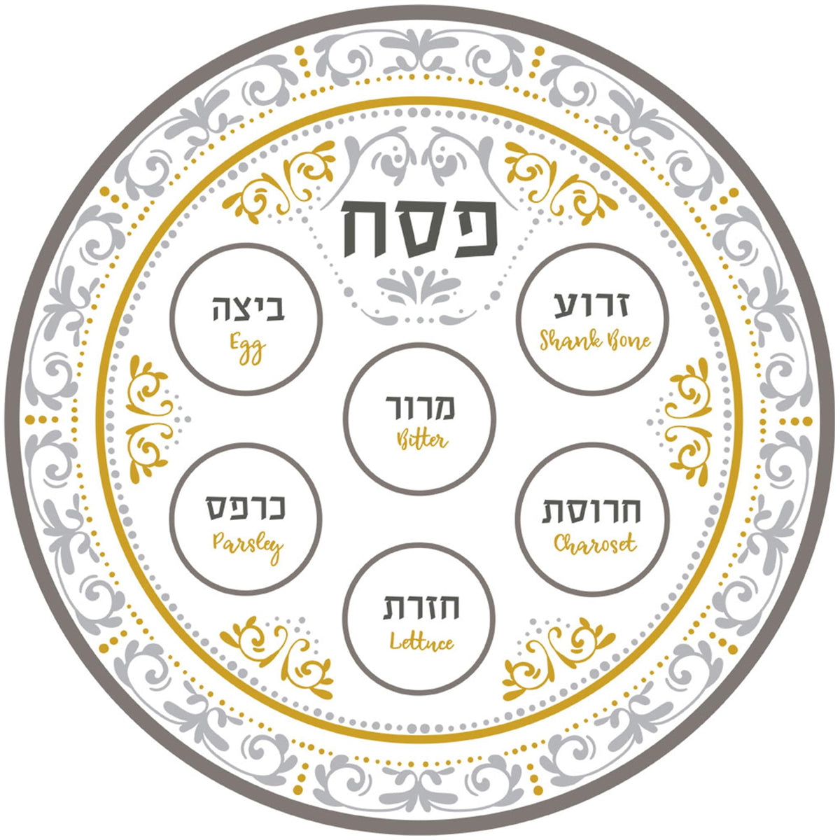 Zion Judaica melamine seder plate is durable and dishwasher-safe for busy celebrations.