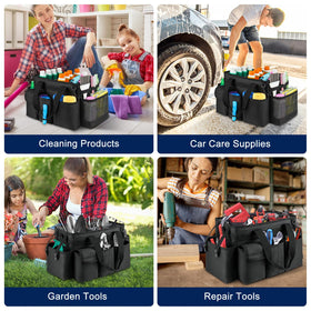 ZIOZERTT Cleaning Caddy back pocket stores valuables securely.