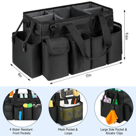 ZIOZERTT Cleaning Caddy Bag with aluminum bottom padding to protect surfaces