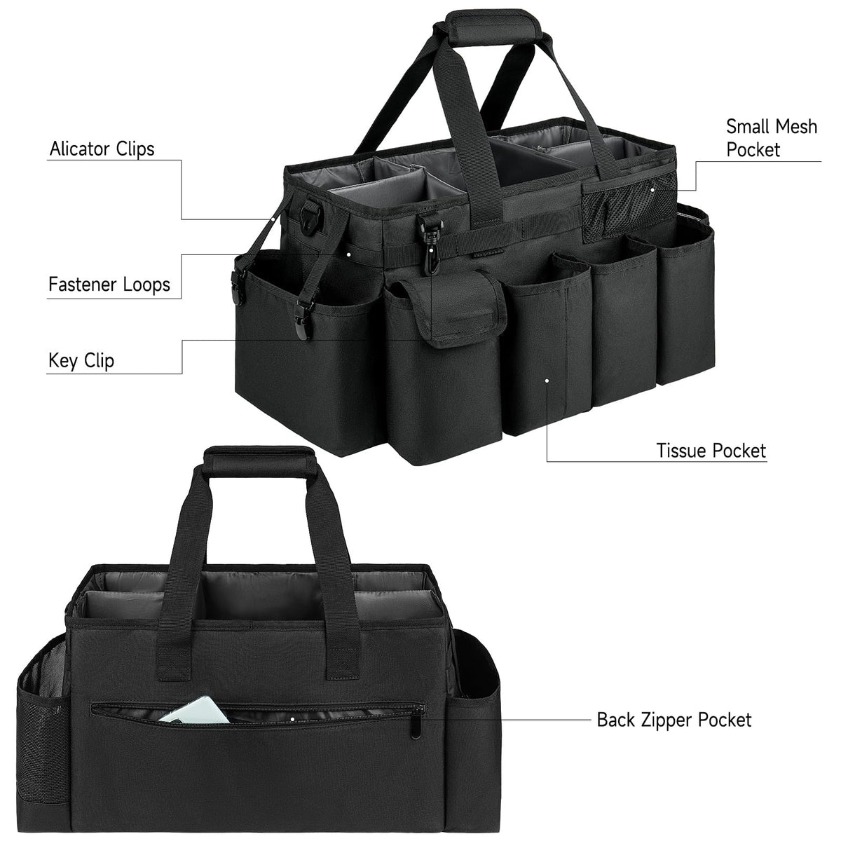 ZIOZERTT Cleaning Caddy Bag with heavy-duty mesh base for stability and airflow
