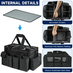 ZIOZERTT Cleaning Caddy Bag with removable padded divider for flexible layouts