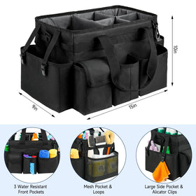 ZIOZERTT cleaning caddy includes removable divider for flexible arrangement.