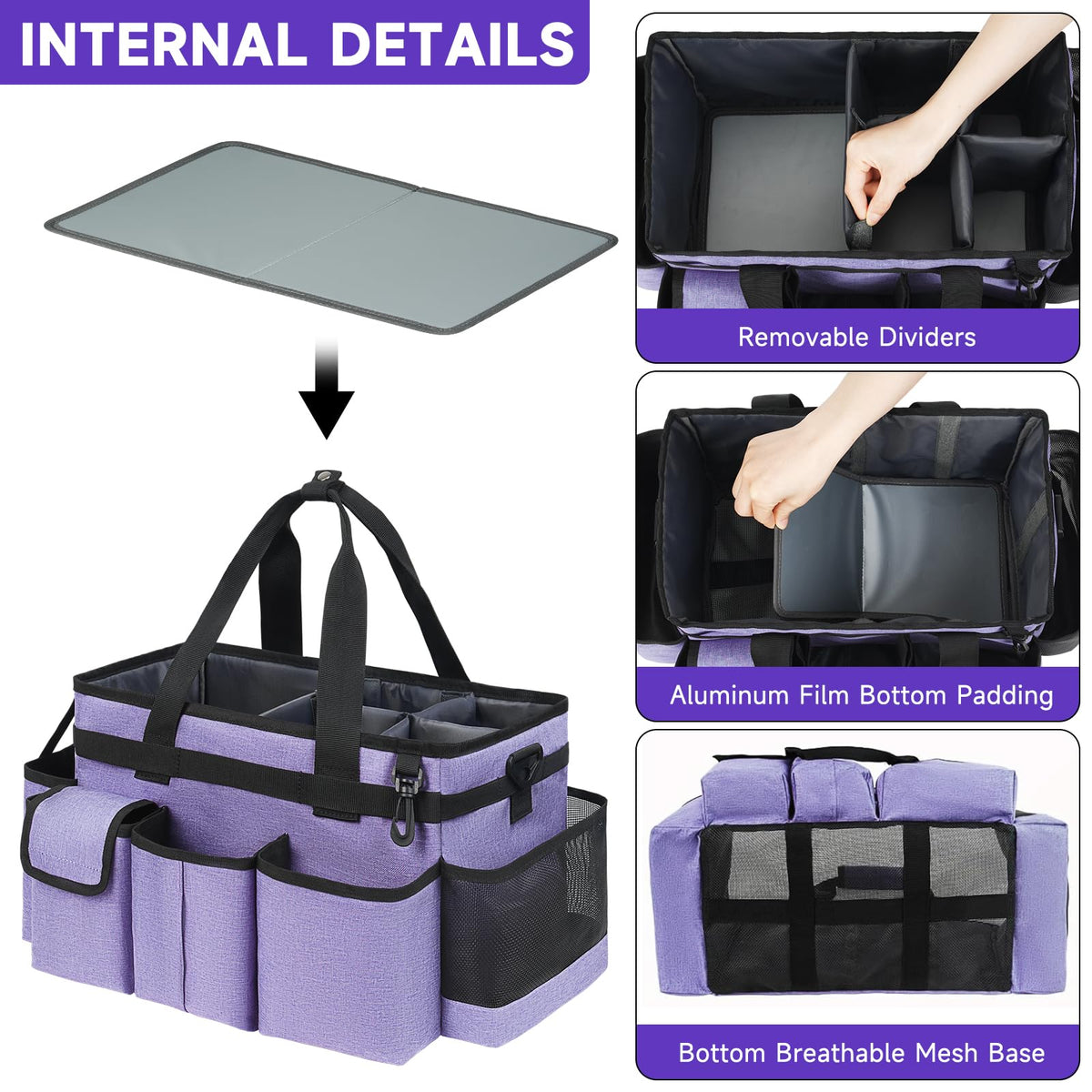 ZIOZERTT cleaning caddy with removable divider for flexible layout
