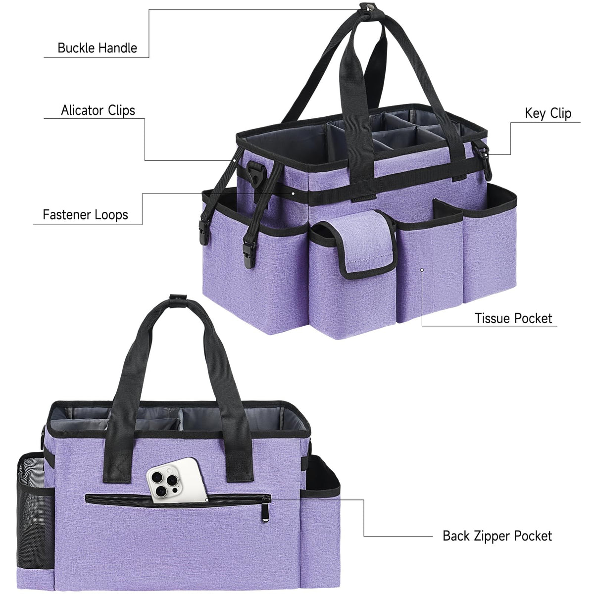 ZIOZERTT cleaning supplies organizer featuring six pockets for easy sorting
