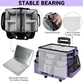 ZIOZERTT large rolling cleaning caddy bag with detachable trolley for flexible transport