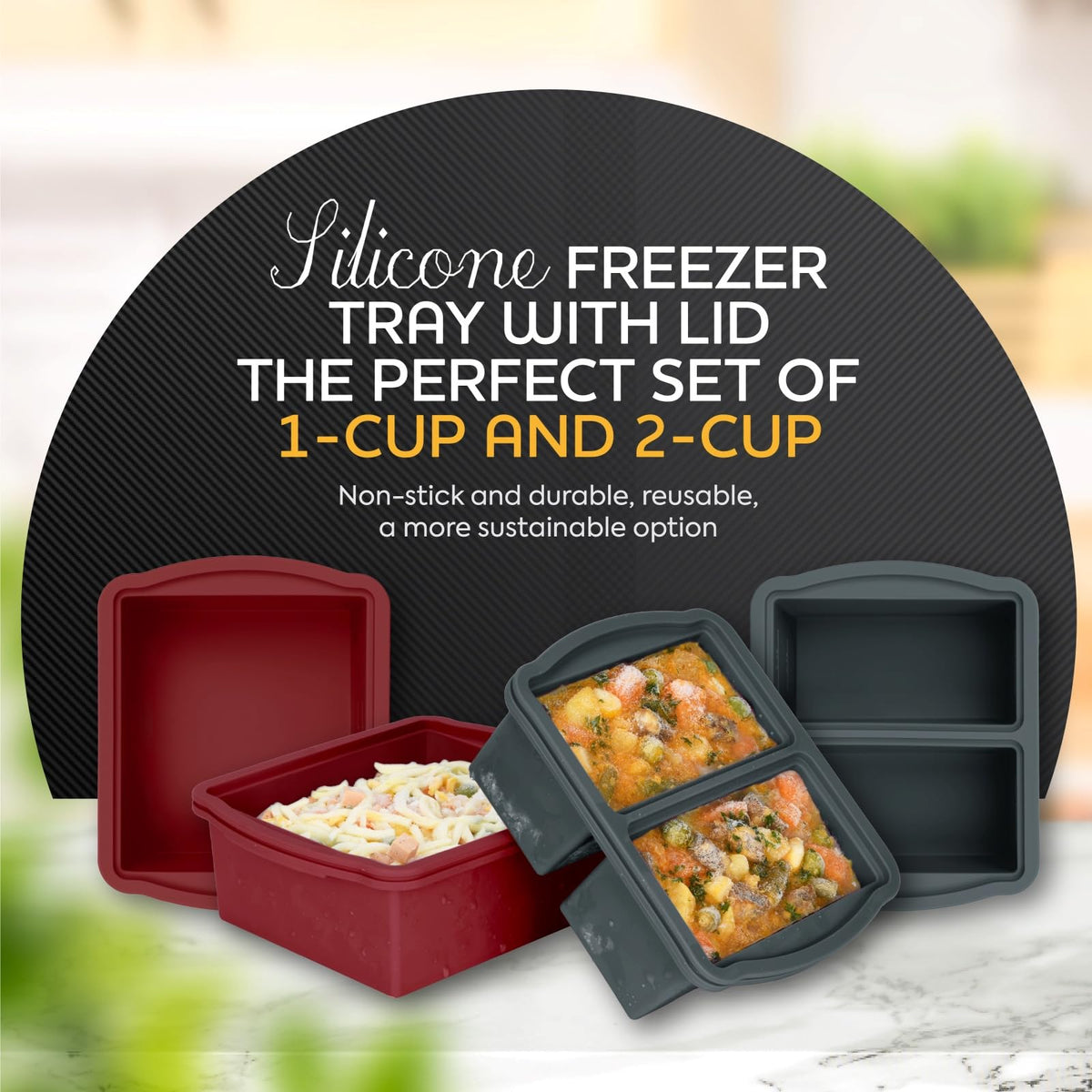 ZIP STANDING 1-cup freezer mold ready for single servings.