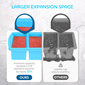 ZIP STANDING leak-proof caps seal compartments to prevent cross-flavor transfer.