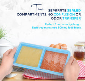 ZIP STANDING freezer tray features reinforced steel ring top for sturdy handling.