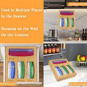 Ziploc-compatible Bag Organizer keeps gallon to snack bags within reach during weekly meal prep.