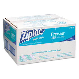 Ziploc 1 gallon double-zipper freezer bag with label panel for easy dating