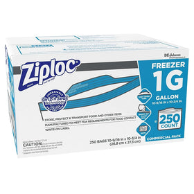 Ziploc gallon freezer bag showing two sealing strips protecting contents