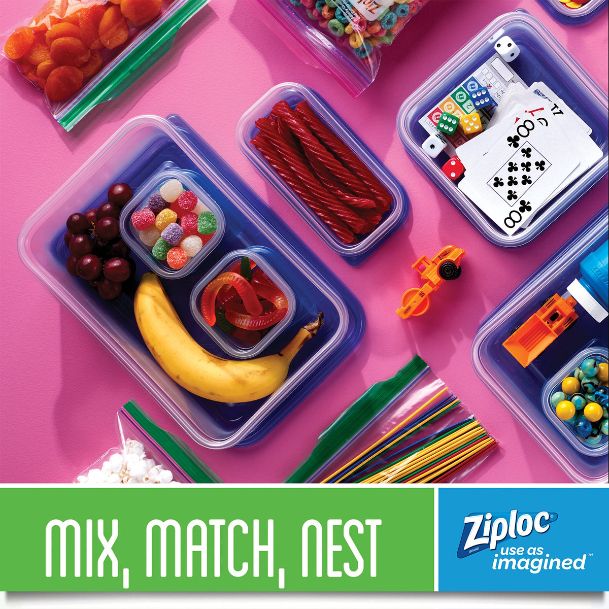 Ziploc reusable containers ideal for meal prep and reducing waste