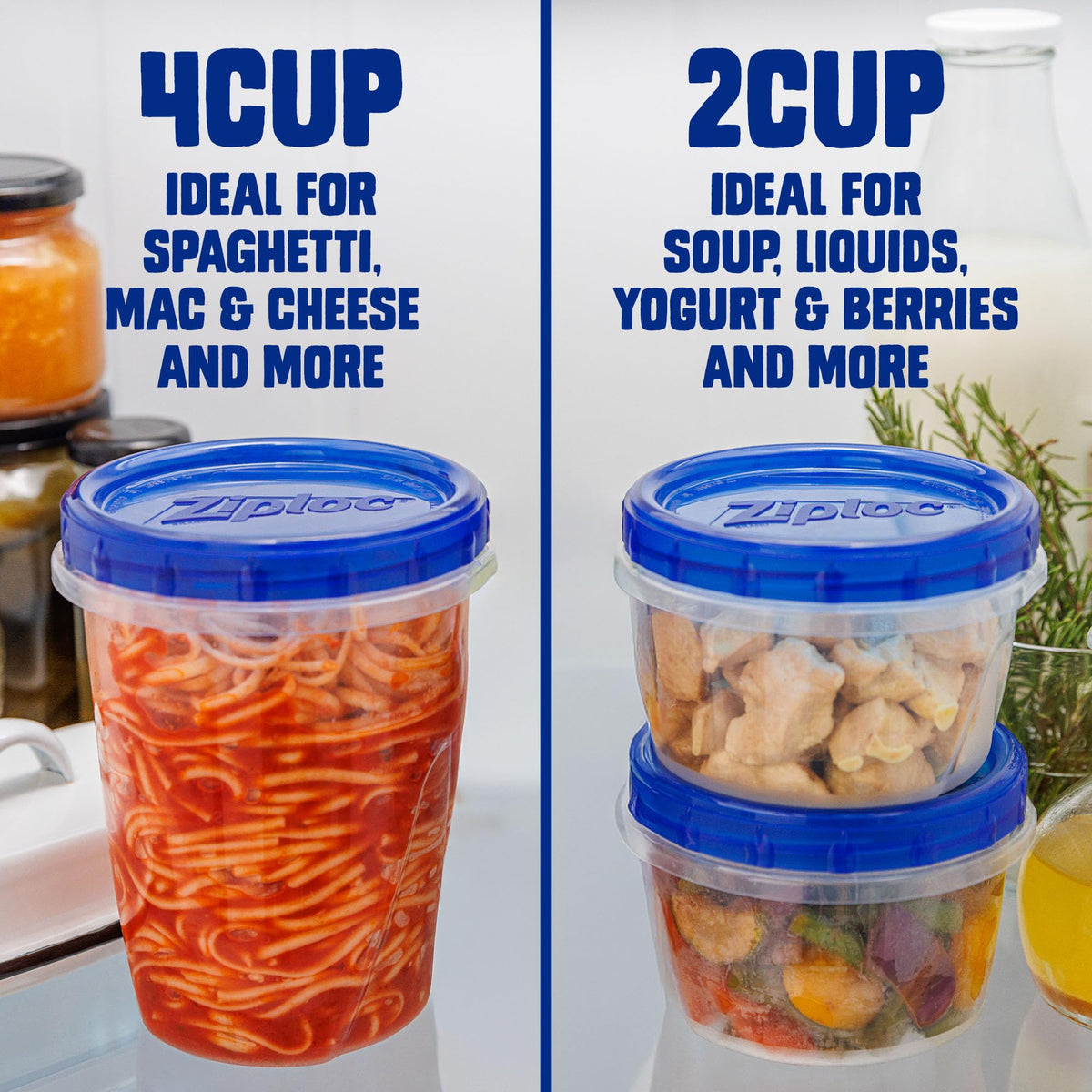 Ziploc Twist n Loc easy-open grip lid in use.