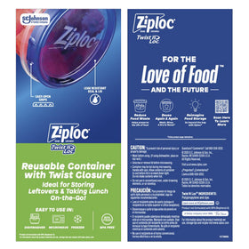 Ziploc Twist n Loc reusable meal-prep container for leftovers.