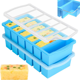 ZIP STANDING silicone freezer tray with lid for precise half-cup portions and easy meal prep.