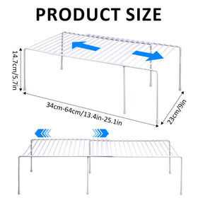 Ziroland expandable shelf installed in cabinet, maximizing storage.