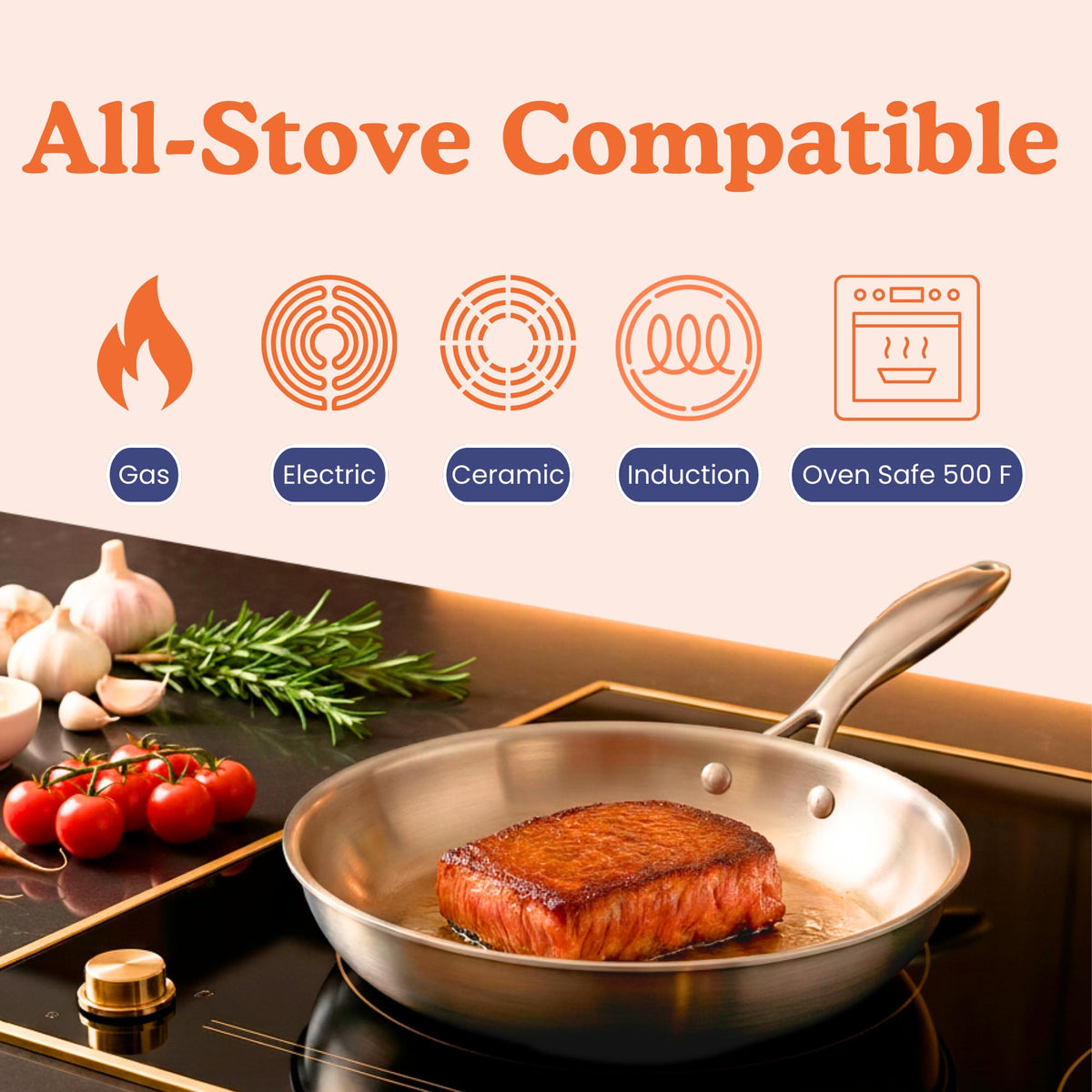 Ziruma 11-inch skillet size enables crowd-worthy meals and one-pan dishes.