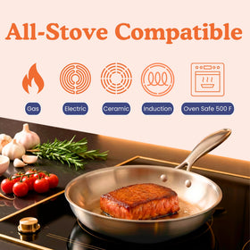 Ziruma 11-inch skillet size enables crowd-worthy meals and one-pan dishes.