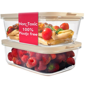 Ziruma 6.2-cup glass container with lids for toxin-free storage.