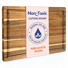 Ziruma cutting board with beeswax finish for safe food contact