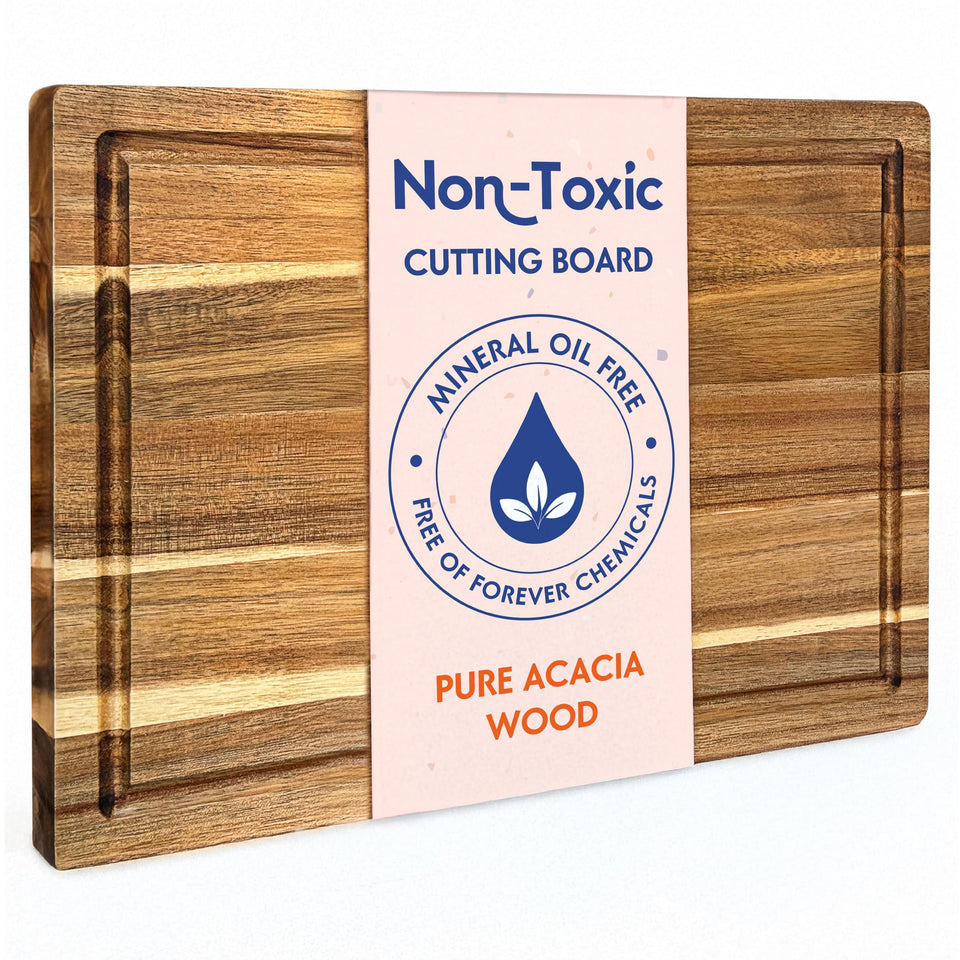 Ziruma cutting board with beeswax finish for safe food contact
