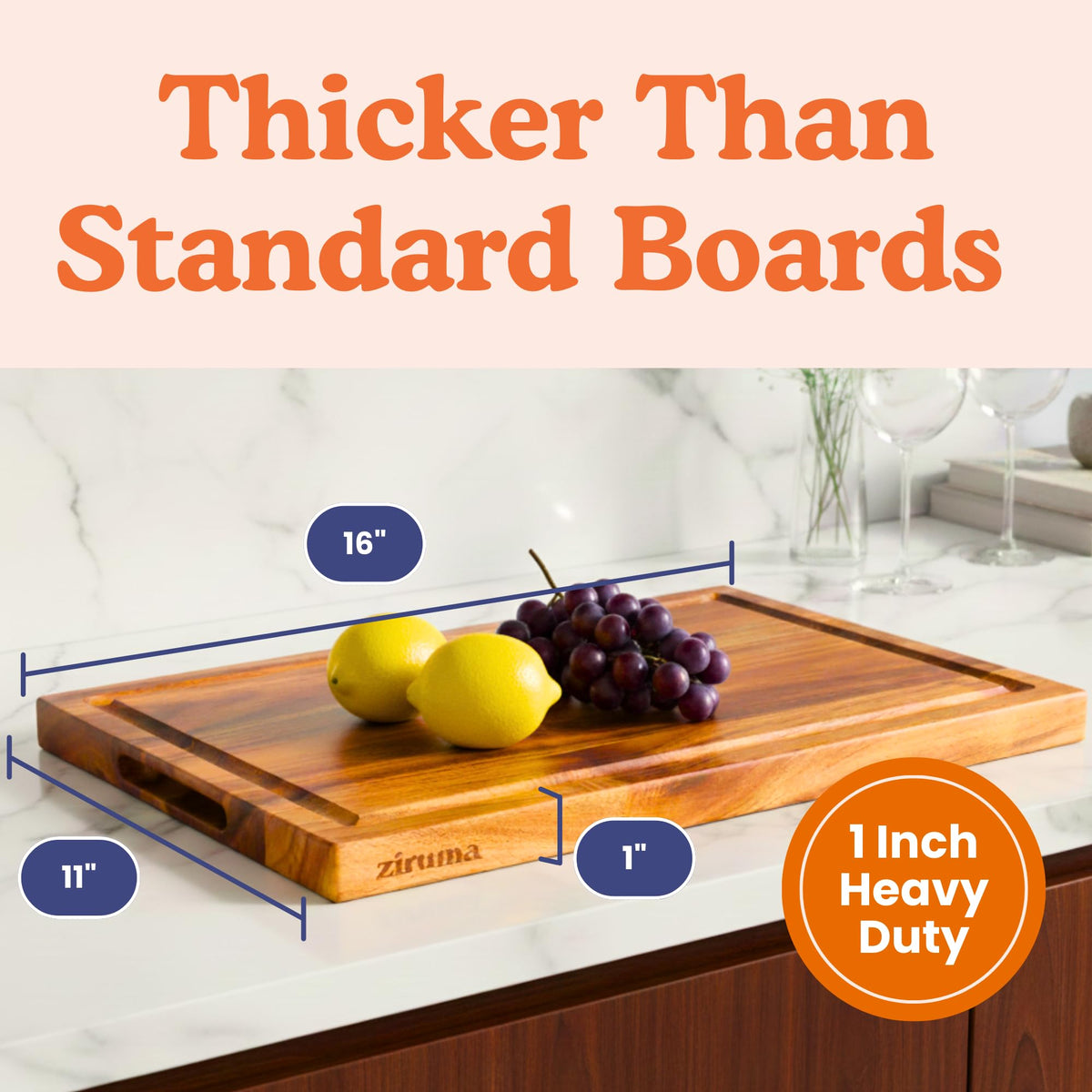 Ziruma daily-prep board ideal for slicing and serving