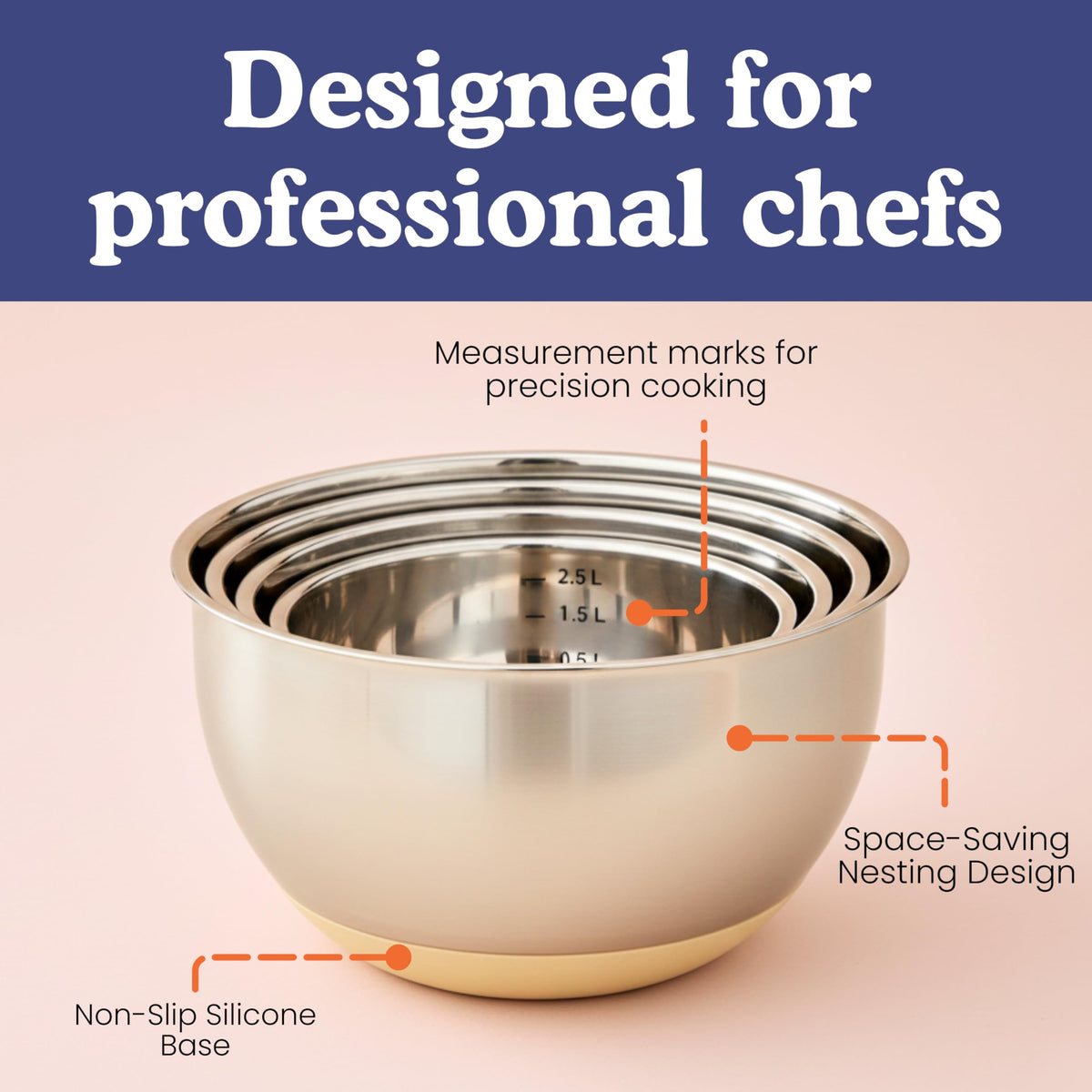 Ziruma mixing bowl set is dishwasher safe for easy cleanup.