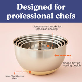 Ziruma mixing bowl set is dishwasher safe for easy cleanup.