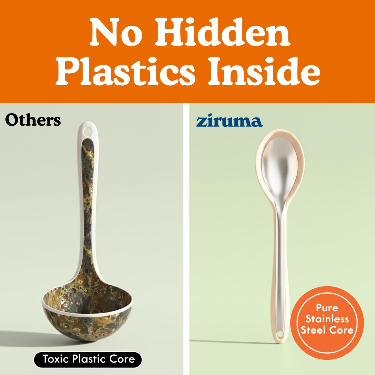 Ziruma heat-resistant up to 500°F in action for safe cooking.