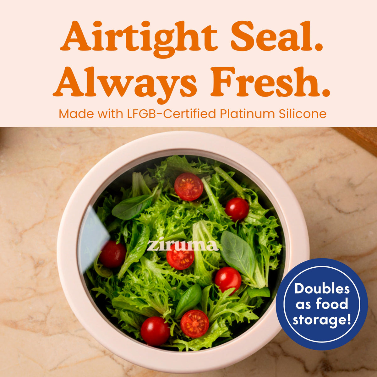 Ziruma bowls with non-slip silicone bases stay steady during mixing.
