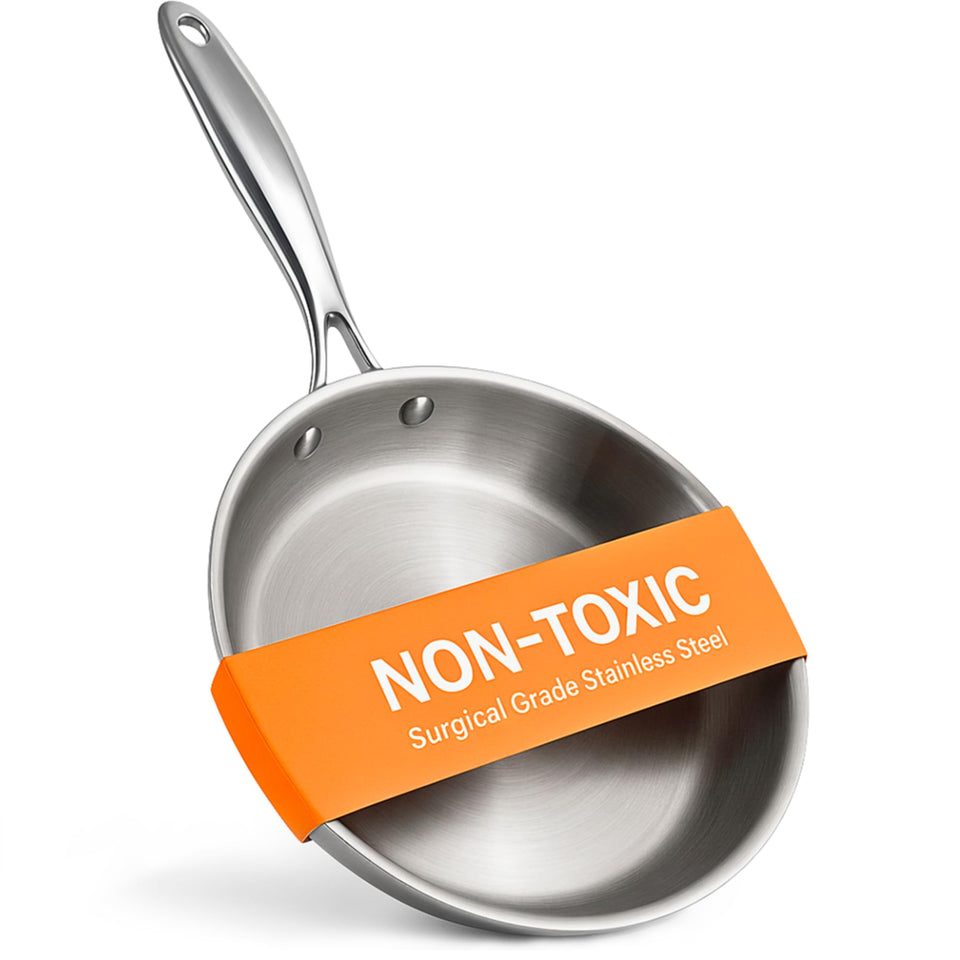 Ziruma non-toxic 8in frying pan front view for safe cooking