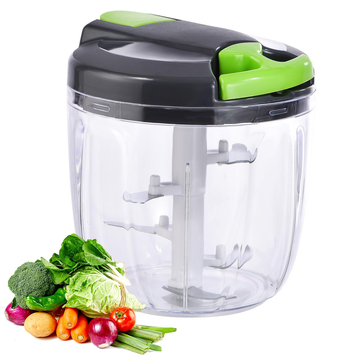 Ziweaye manual food processor with pull-string action for quick chopping.