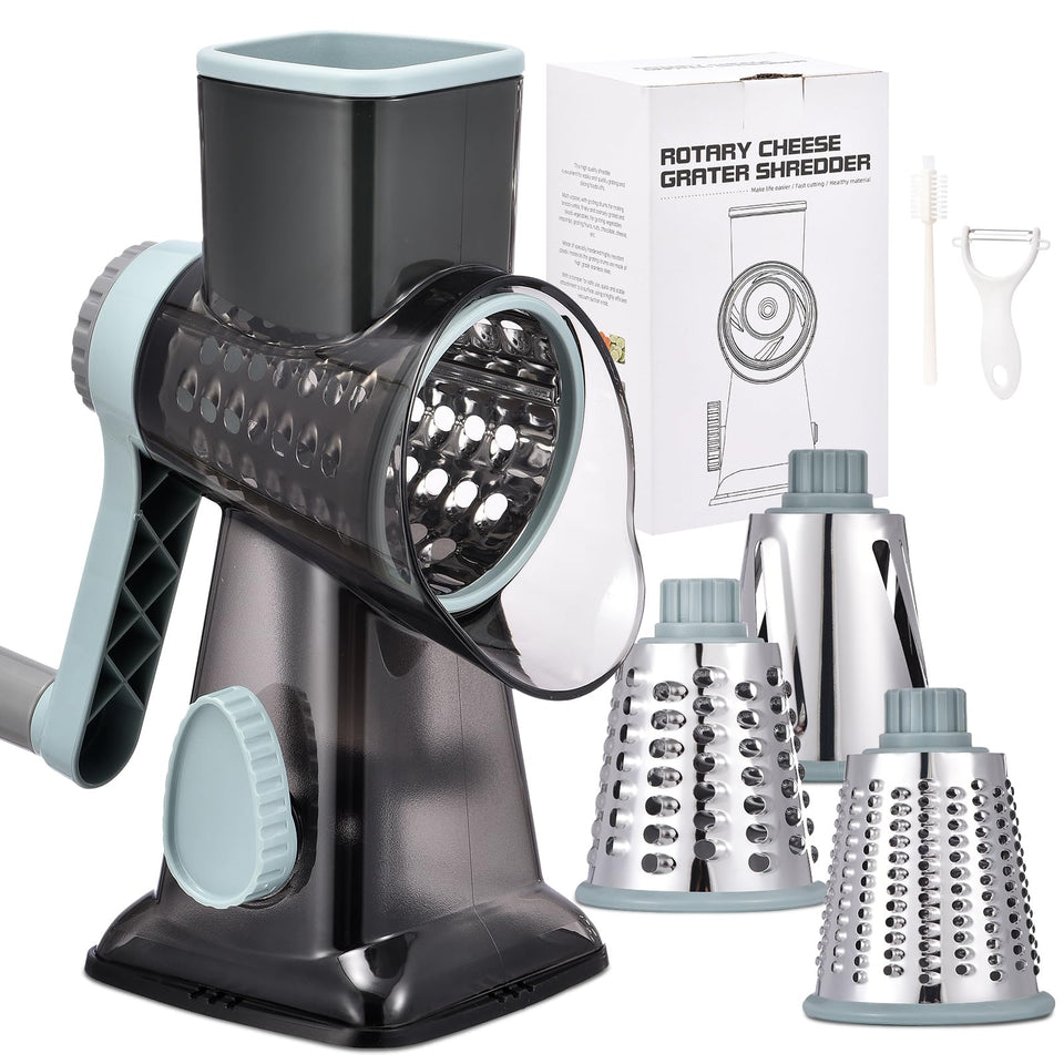 Ziweaye rotary cheese grater with handle for comfortable manual grating