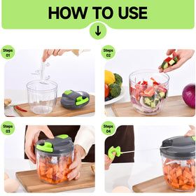 Chopped onions and garlic in seconds with Ziweaye chopper.